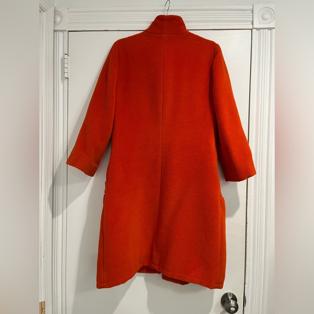 Holly’s Harp Vintage 70s Orange “Wool” Coat with‎ Oversized Black Buttons Sz. S - Picture 4 of 12